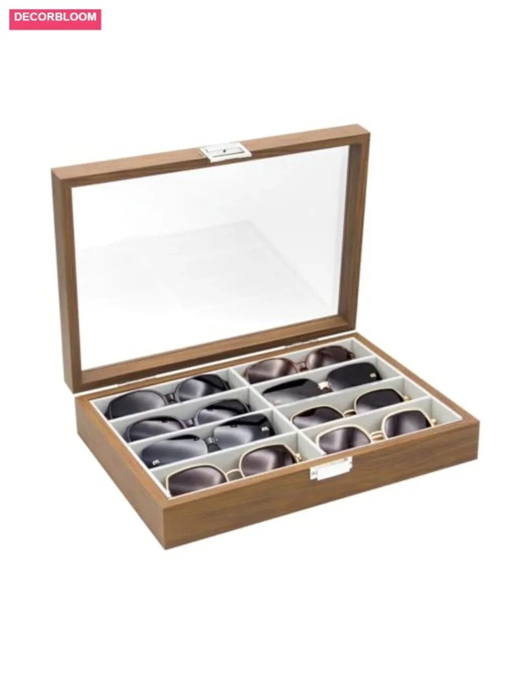 PU Leather Sunglass Organizer Eyewear Display Tray Case